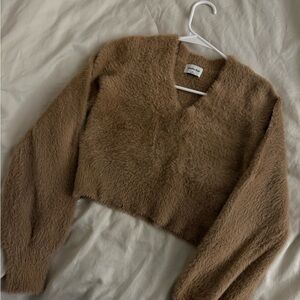 (NWOT) Aritzia Sunday Best Tan Fuzzy Sweater